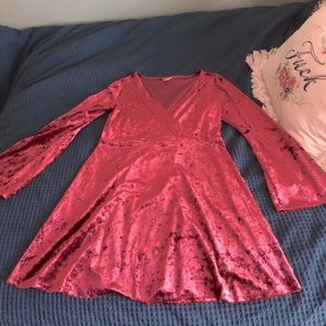 Crushed velvet mini dress